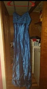 Blue long strap dress